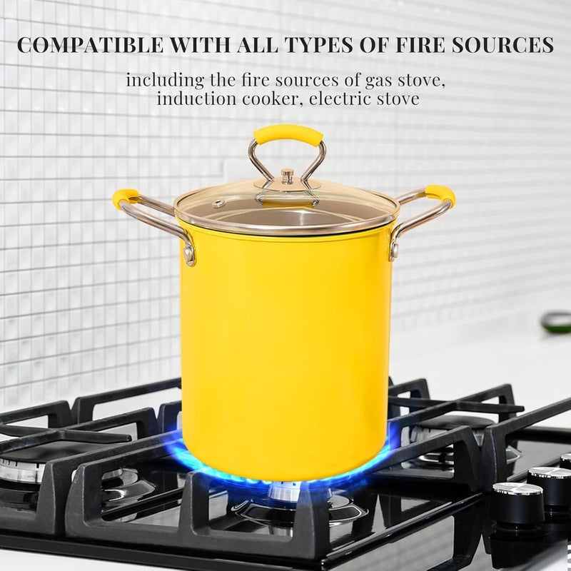 PARACITY وعاء قلي عميق صغير مع سلة، قلاية زيت صغيرة مع مقبض سيليكون مضاد للحروق، أدوات من الفولاذ المقاوم للصدأ 304 للمنزل، رقائق تمبورا، بطاطس مقلية، سمك، ودجاج (3.2QT/3L) - Image 5